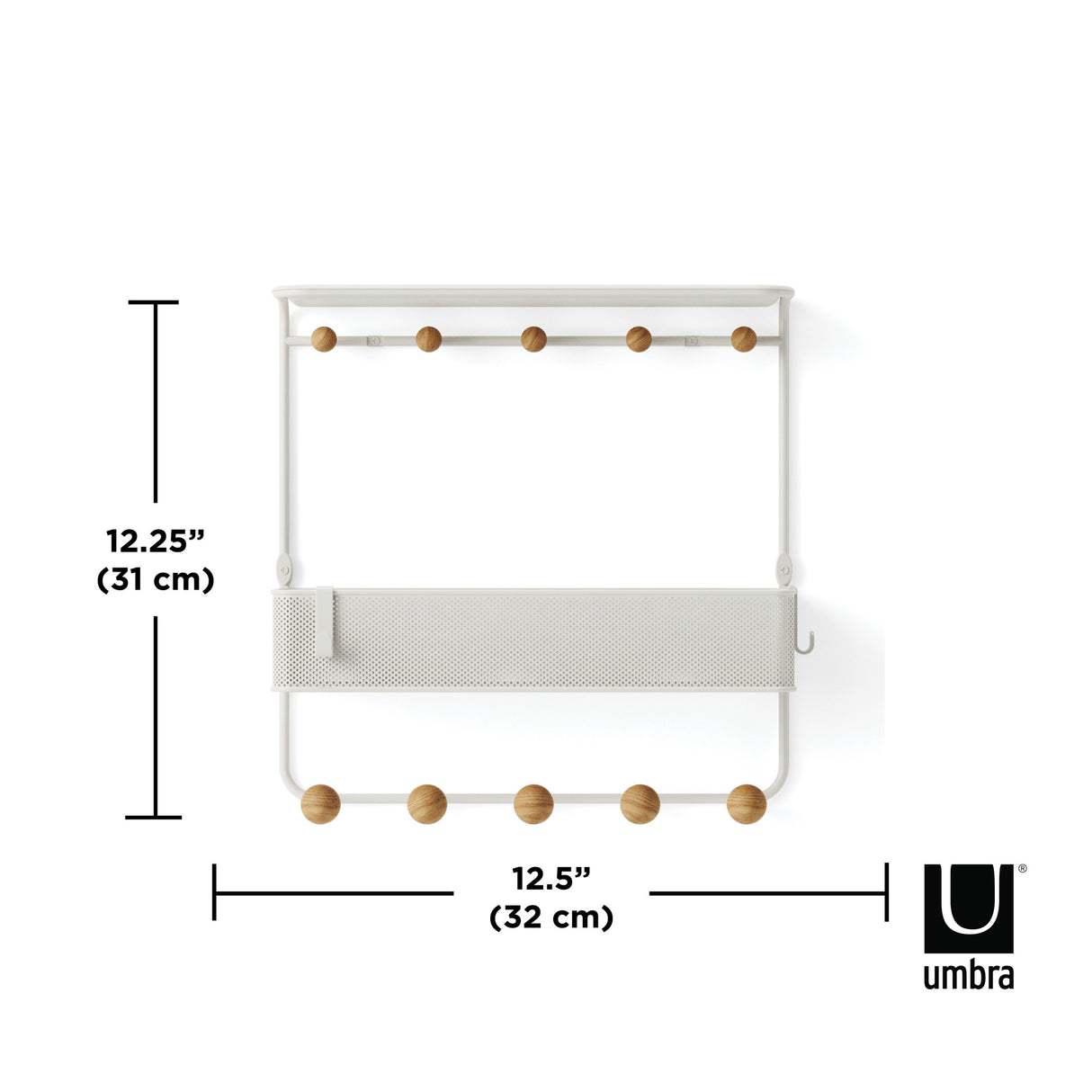 umbra | ESTIQUE SHELF WITH HOOKS 掛鉤
