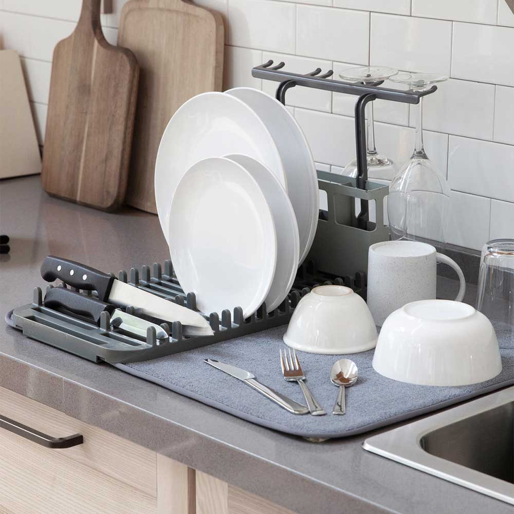 umbra | UDRY DISHRACK W/ DRY MAT CHARCOAL 瀝水架