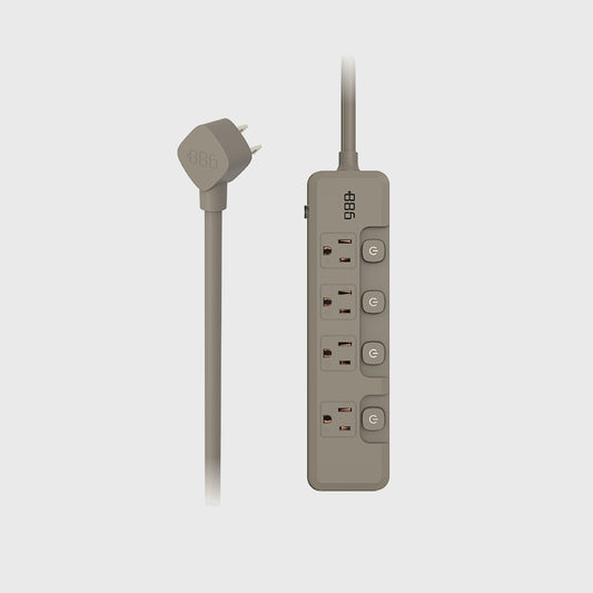 ＋886｜V2 HPS2440 4開4插單排延長線 奶茶棕