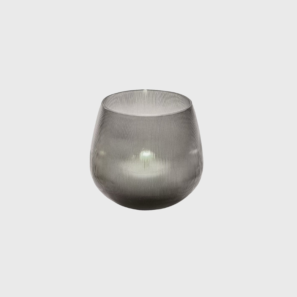 Philippi | 絲紋玻璃燭台 透黑