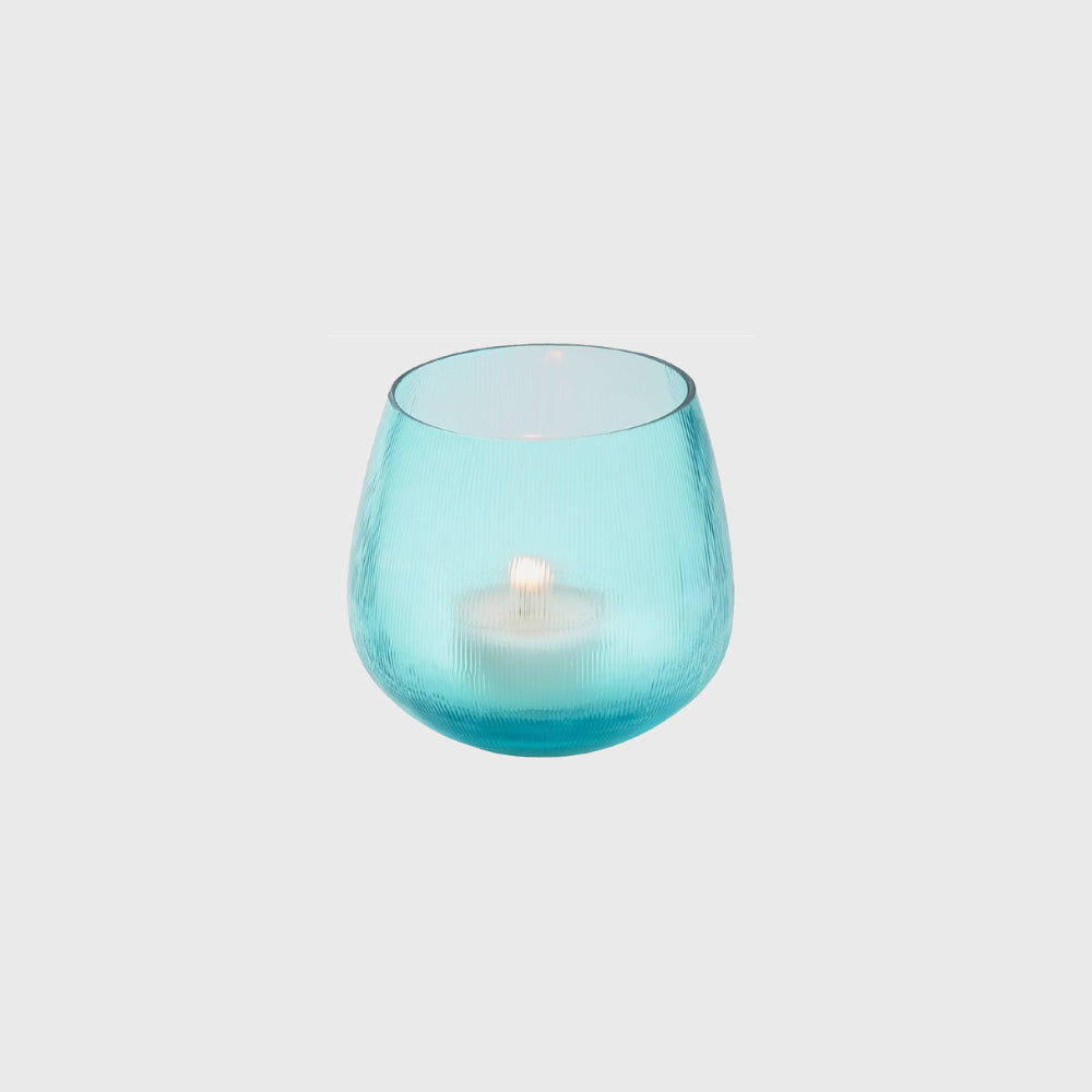 Philippi | 絲紋玻璃燭台 水藍