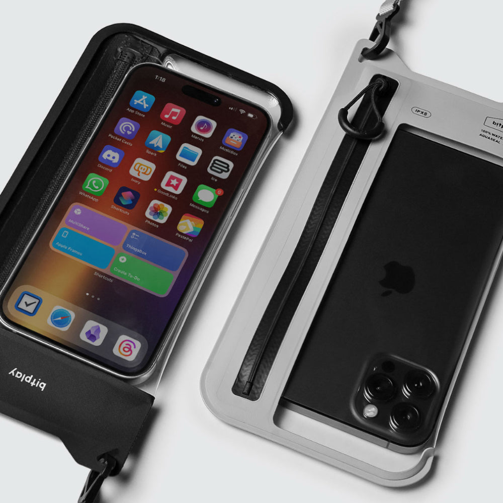 bitplay |  AquaSeal LiteSleek全防水輕巧直式手機袋 水泥灰