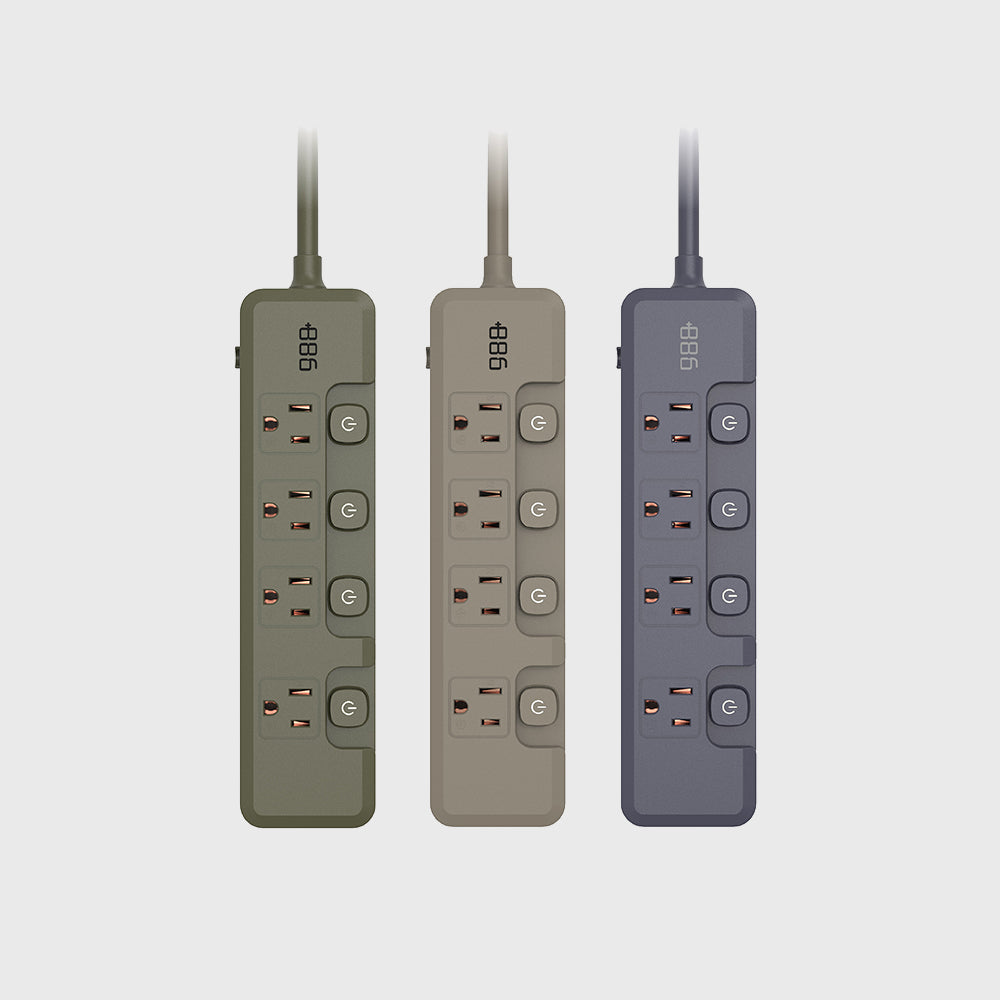 ＋886｜V2 HPS2440 4開4插單排延長線 迷霧灰