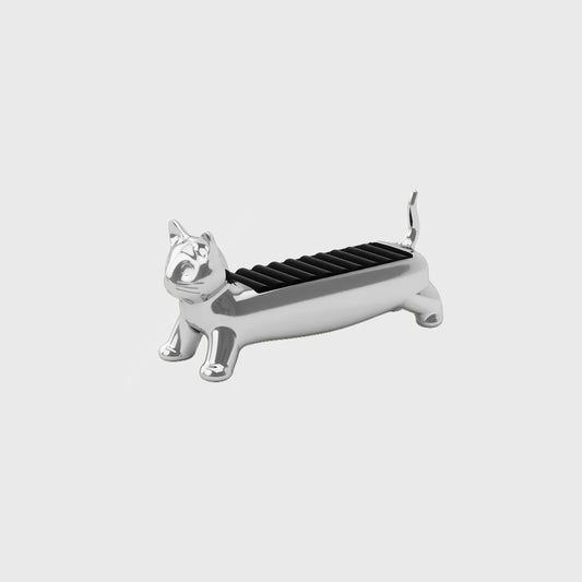 umbra｜短腿貓金屬戒指收納座 鏡銀